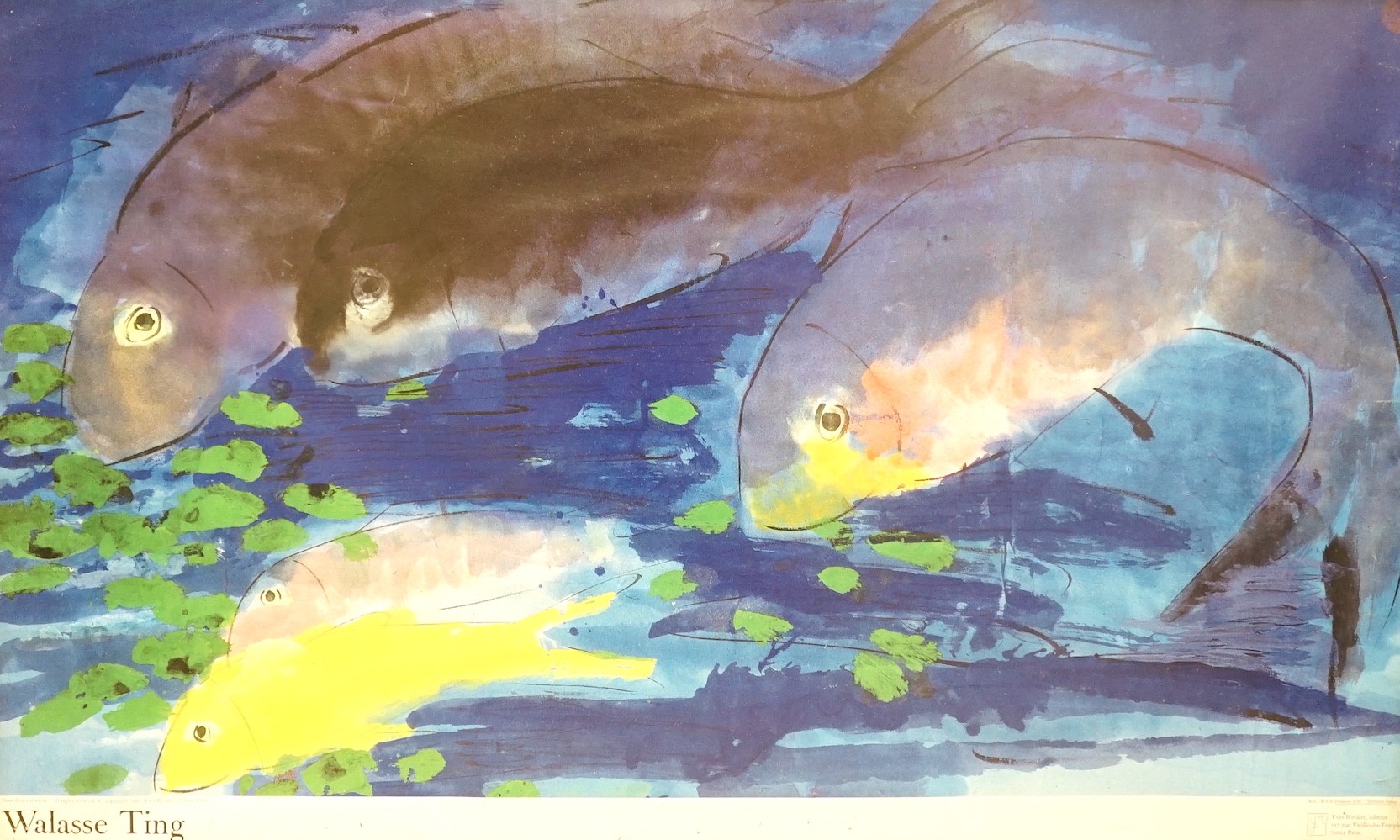 A French colour poster for Walasse Ting c.1990, 57 x 94.5cm